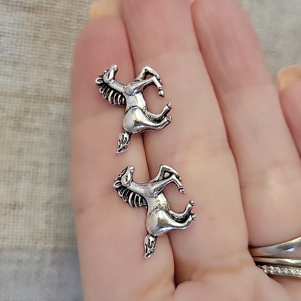 Silver Horse Stud Earrings